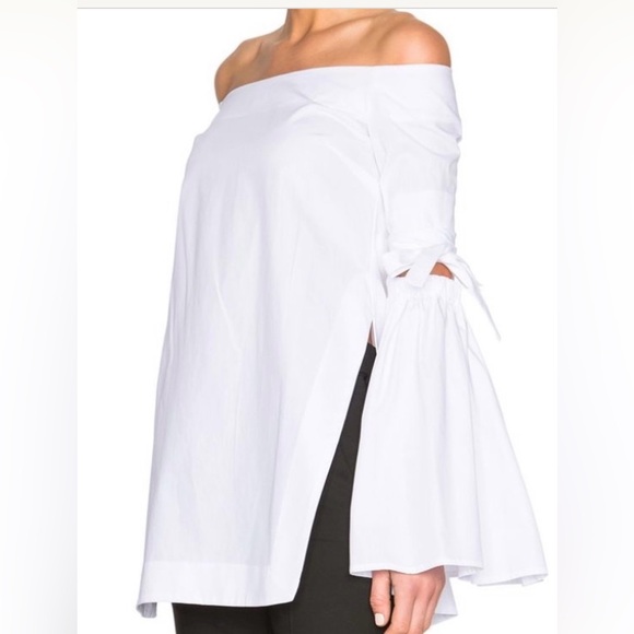 💥PRICE DROP💥 Ellery Cyril Off The Shoulder White Long Bell Sleeve - Picture 1 of 9